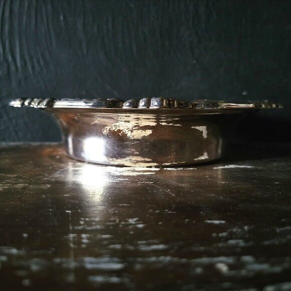 Large Vtg Sheridan Silverplate Champagne Wine Bottle Coaster with Cork Liner - Picture 3 of 5